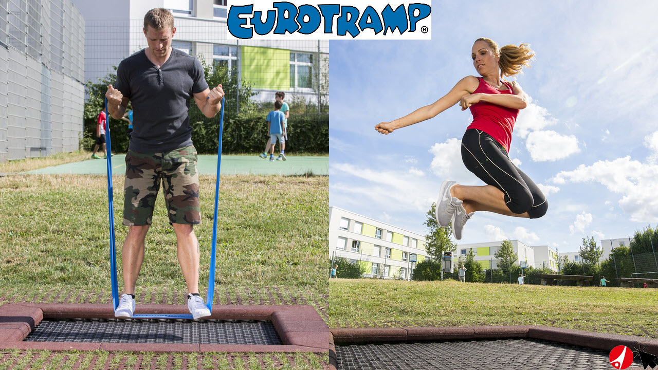 Eurotramp Bodentrampolin Playground Fit für Erwachsene Fitness