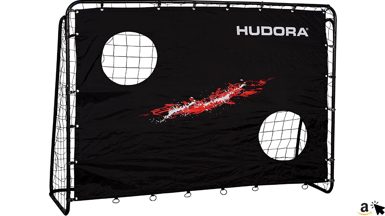 HUDORA Fußballtor Trainer mit Torwand - Garten Fußball-Tor 213 x 152 x 76 cm mit leichter Click-Montage