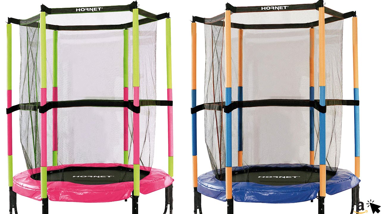 Hudora Hornet Kindertrampolin Jump In 140 cm mit Sicherheitsnetz, ab 3, bis 25kg