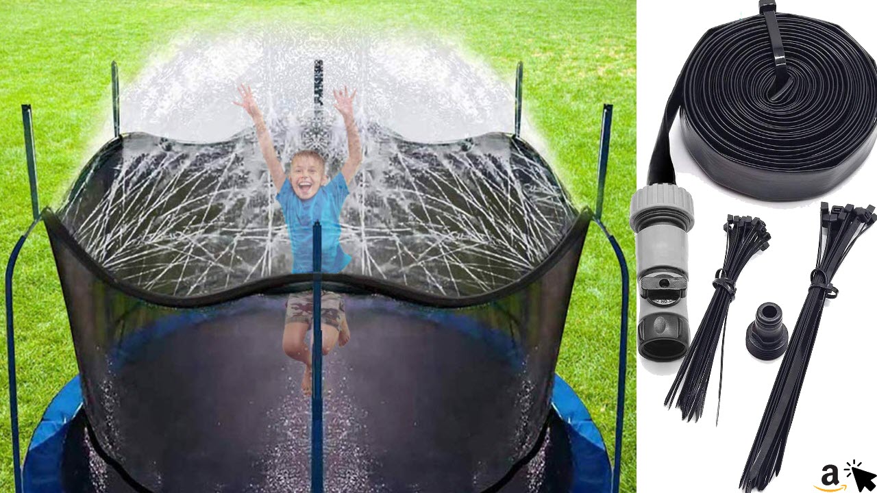 Hydrogarden Trampolin Sprinkler Trampolin Spray Wasserpark Spaß Sommer Outdoor Wasserspiel Trampolin Zubehör, zum Anbringen am Trampolin Sicherheitsnetz