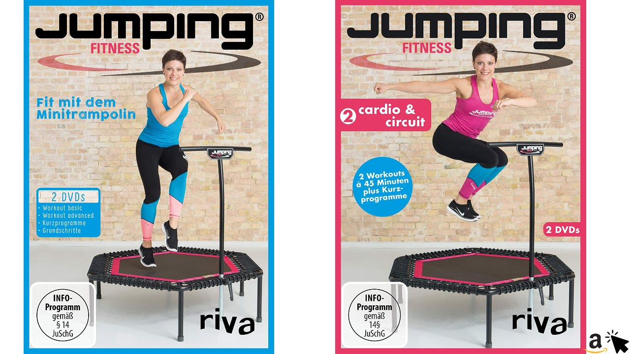 Jumping Fitness 2 DVD basic & advanced Trampolin Übungen, 2 DVDs Minitrampolin Ausdauer Übungen