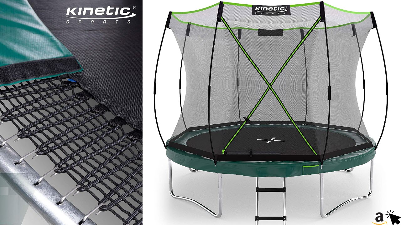 Kinetic Sports Federloses Trampolin 'Bungee Safety Elite' für Kinder und Erwachsene, TÜV GS-geprüft, Designed in Germany, Premium Gartentrampolin mit AirMAXX Technologie