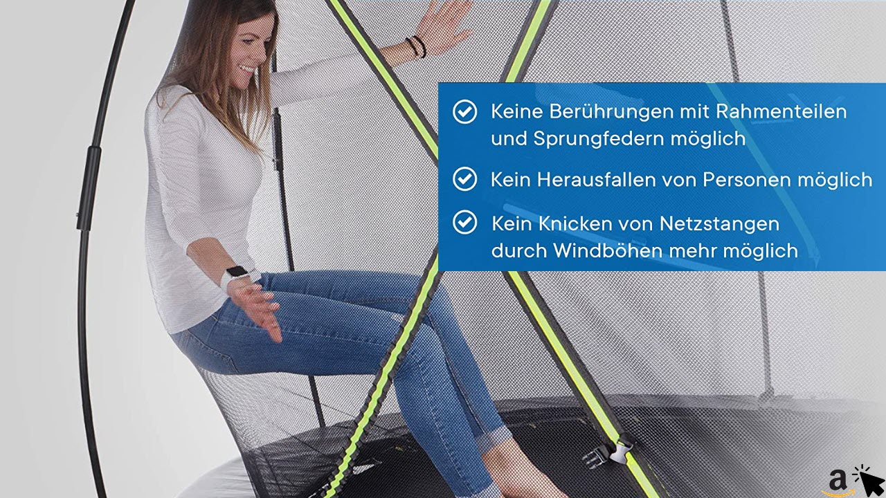 Kinetic Sports Trampolin Ultimate Pro Black Edition für Kinder und Erwachsene - Sicherheitsnetz