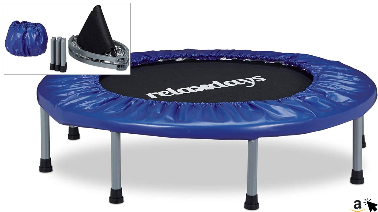 Relaxdays Fitness Indoor Trampolin faltbar, 22 x 95 x 95 cm, Maximalbelastung 100 kg