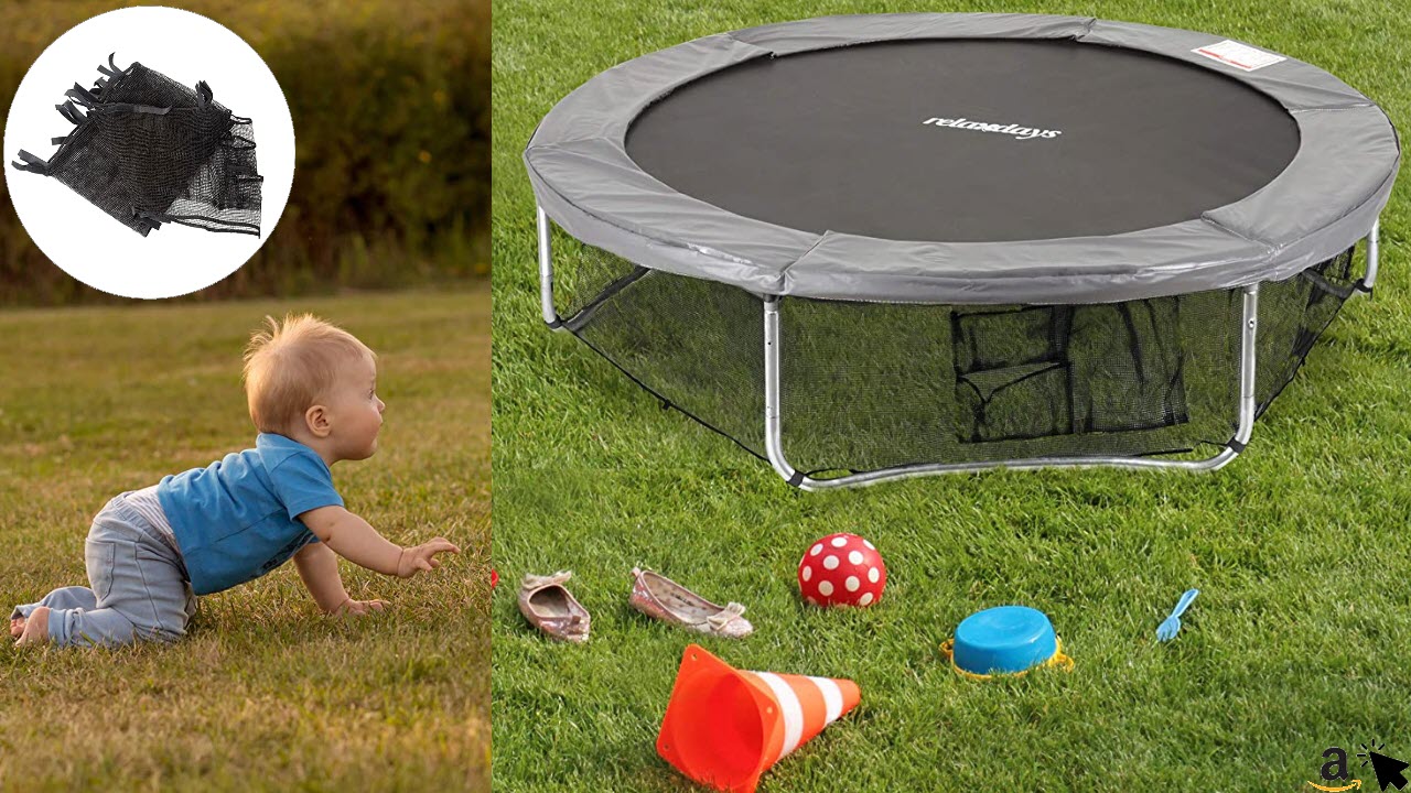 Relaxdays Rahmennetz für Gartentrampolin, Bodensicherungsnetz, Zubehör für rundes Trampolin