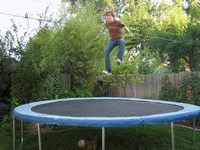 Trampolin gerade Ebene